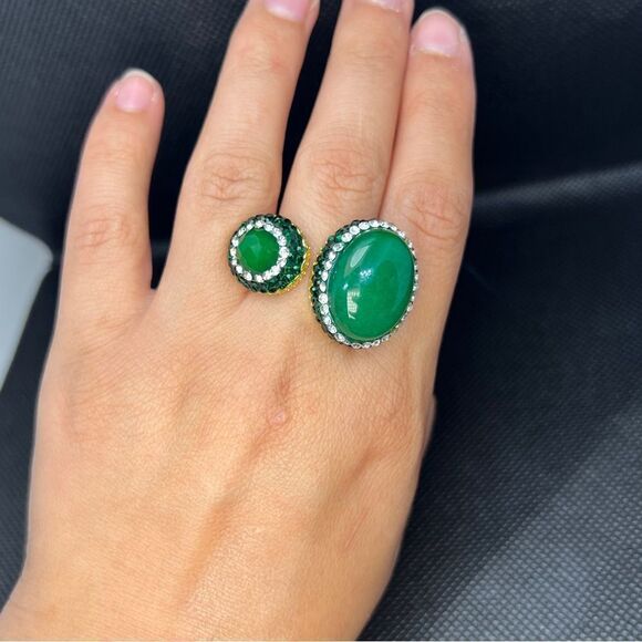 Green Onyx Adjustable Ring - Picture 11 of 14